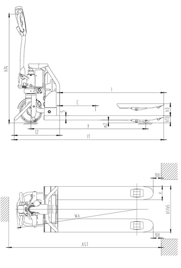 Low Lift Truck EK Series Dimensions